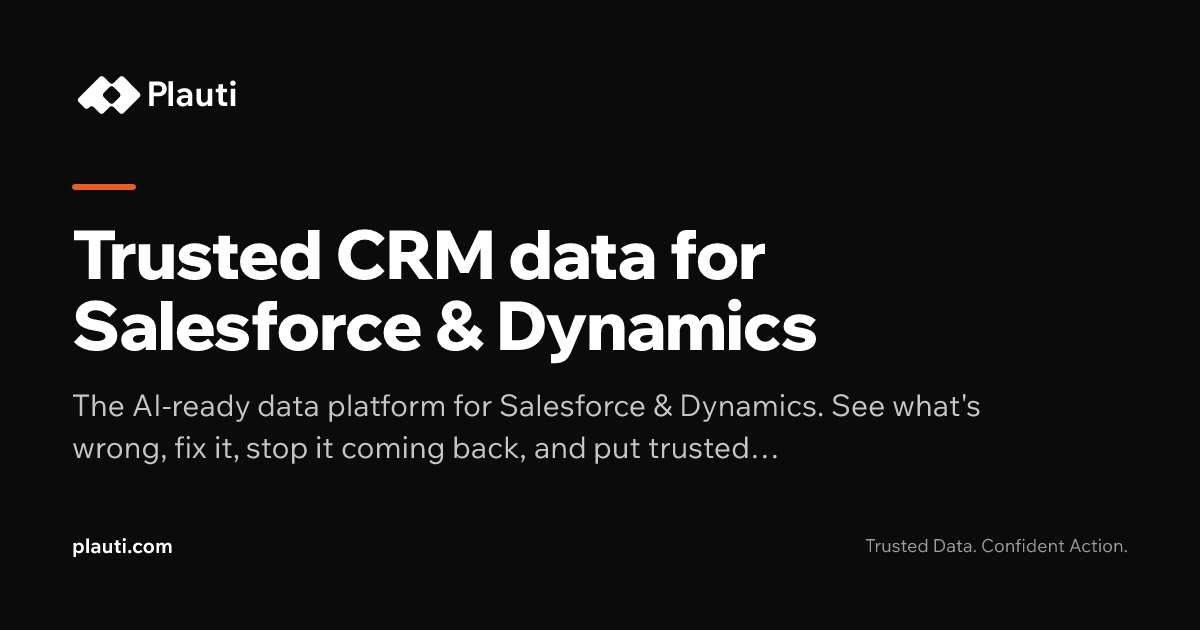 Plauti | Trusted CRM data for Salesforce & Dynamics